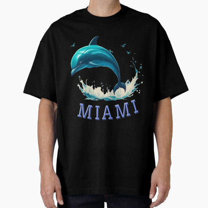 Dolphin Miami T-Shirt - Minimalist Print Men Women - T-Shirt, Sweatshirt, Hoodie