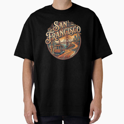 San Francisco Cityscape Travel Art T-Shirt - Novelty Apparel Men Women - T-Shirt, Sweatshirt, Hoodie