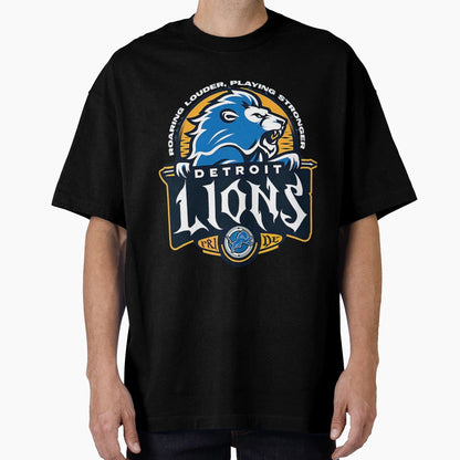 Roaring Louder Detroit Lions Logo T-Shirt - Fun Novelty Design Unisex - T-Shirt, Sweatshirt, Hoodie