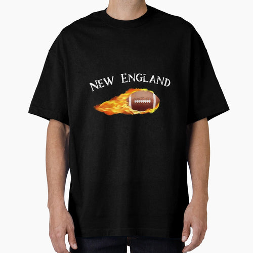 Football New England Ball Fire T-Shirt - Minimalist Print Unisex - T-Shirt, Sweatshirt, Hoodie