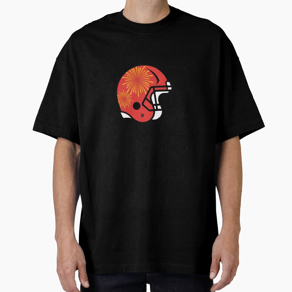 Fireworks Football Helmet T-Shirt - Novelty Apparel Unisex - T-Shirt, Sweatshirt, Hoodie