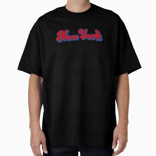 New York 70S Font Red And Blue T-Shirt - Fun Novelty Design Men Women - T-Shirt, Sweatshirt, Hoodie