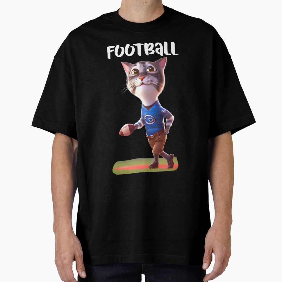 Cat Football T-Shirt - Fun Novelty Design for Adults - T-Shirt, Sweatshirt, Hoodie