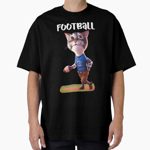 Cat Football T-Shirt - Fun Novelty Design for Adults - T-Shirt, Sweatshirt, Hoodie