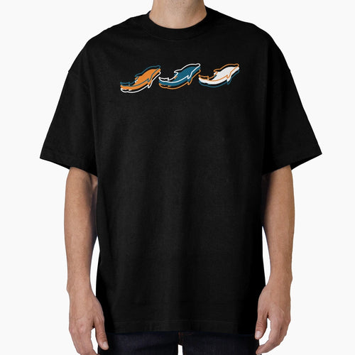 Miami Dolphins Pattern Teal Background T-Shirt - Streetwear Style Men Women - T-Shirt, Sweatshirt, Hoodie