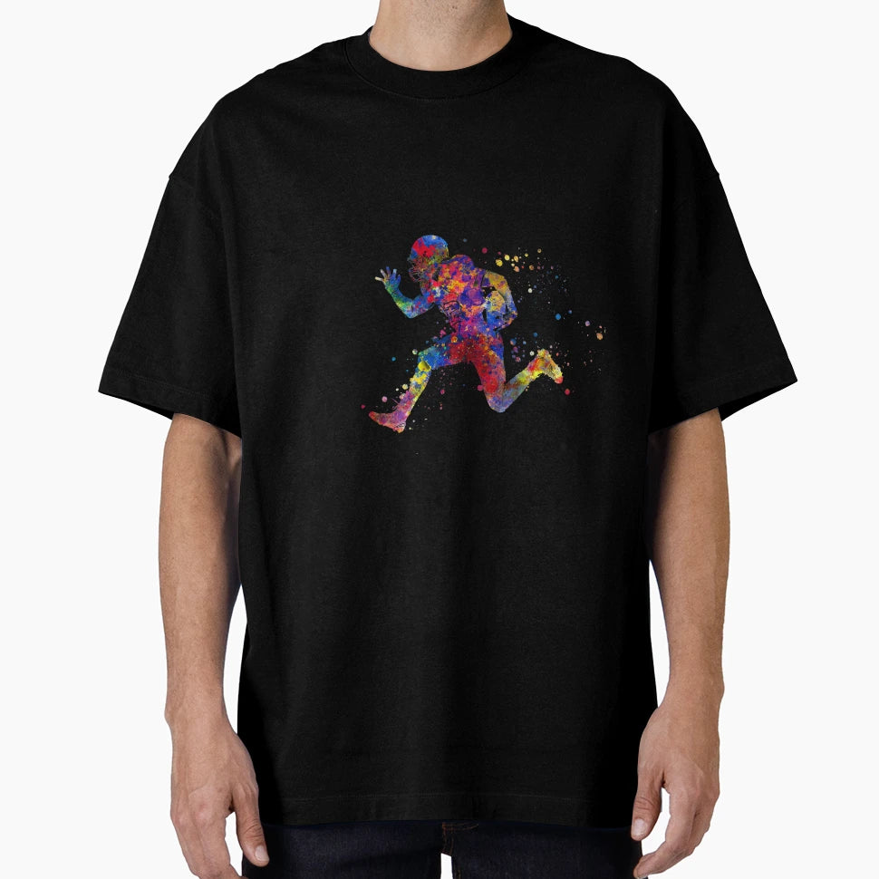 American Football Player Watercolor T-Shirt - Minimalist Print Unisex - T-Shirt, Sweatshirt, Hoodie