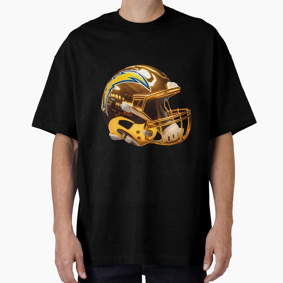 Chargers Custom Golden Chrome Helmets T-Shirt - Trendy Graphic for Adults - T-Shirt, Sweatshirt, Hoodie