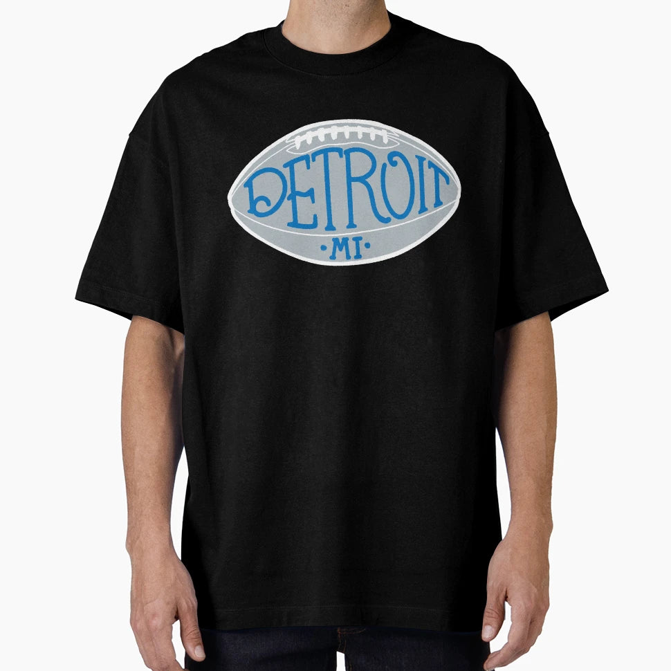 Detroit Mi Hand Drawn Football T-Shirt - Unique Graphic Men Women - T-Shirt, Sweatshirt, Hoodie