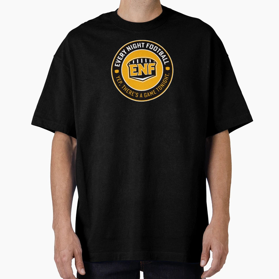 Every Night Football Circular Slogan Black T-Shirt - Graphic Print Unisex - T-Shirt, Sweatshirt, Hoodie