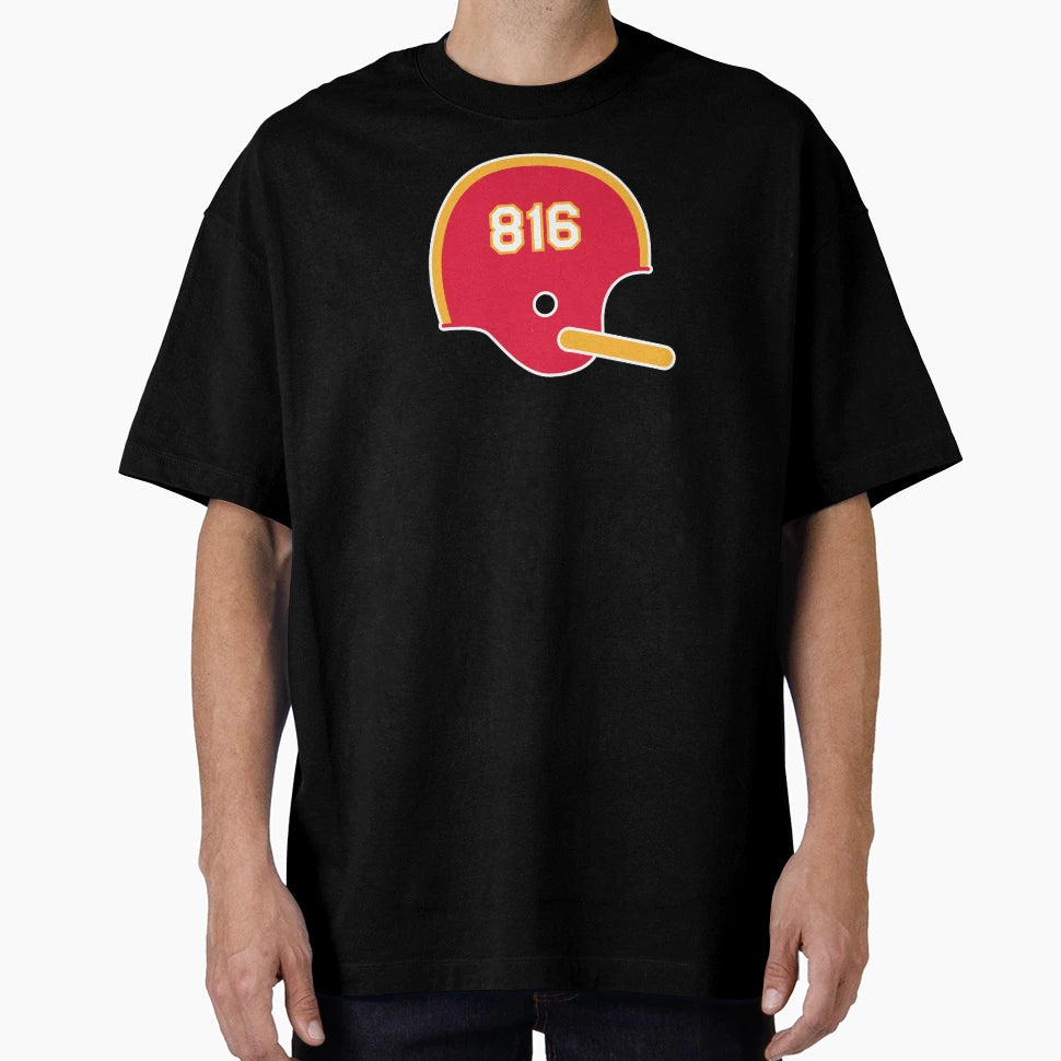 Kansas City Chiefs 816 Helmet T-Shirt - Unique Graphic Unisex - T-Shirt, Sweatshirt, Hoodie