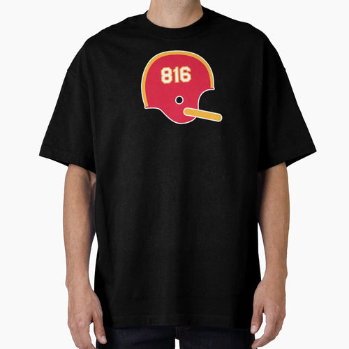 Kansas City Chiefs 816 Helmet T-Shirt - Unique Graphic Unisex - T-Shirt, Sweatshirt, Hoodie