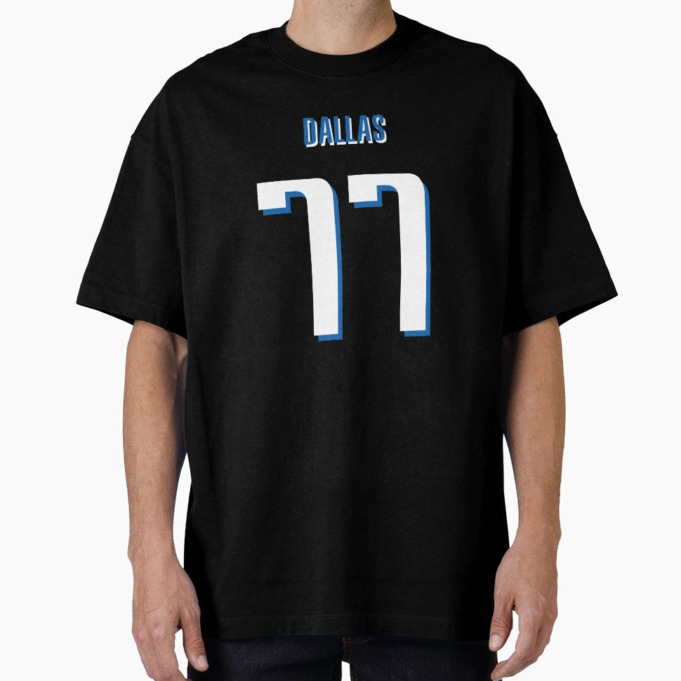 Luka Doncic 77 Dallas T-Shirt - Fun Novelty Design for Adults - T-Shirt, Sweatshirt, Hoodie