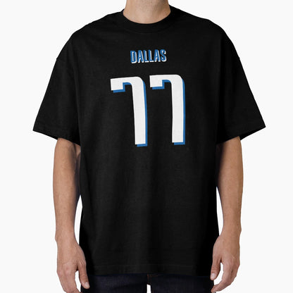 Luka Doncic 77 Dallas T-Shirt - Fun Novelty Design for Adults - T-Shirt, Sweatshirt, Hoodie