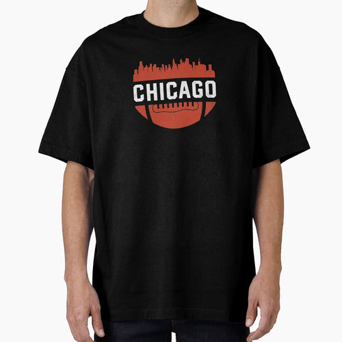 Chicago Illinois Skyline Football T-Shirt - Minimalist Print Men Women - T-Shirt, Sweatshirt, Hoodie