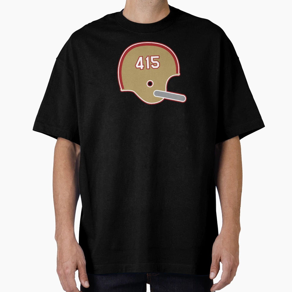 San Francisco 49Ers 415 Helmet T-Shirt - Graphic Print Men Women - T-Shirt, Sweatshirt, Hoodie