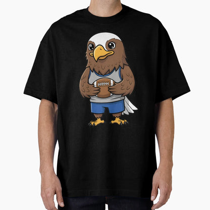 Eagle Football Mascot Sports Cartoon T-Shirt - Unique Graphic Unisex - T-Shirt, Sweatshirt, Hoodie
