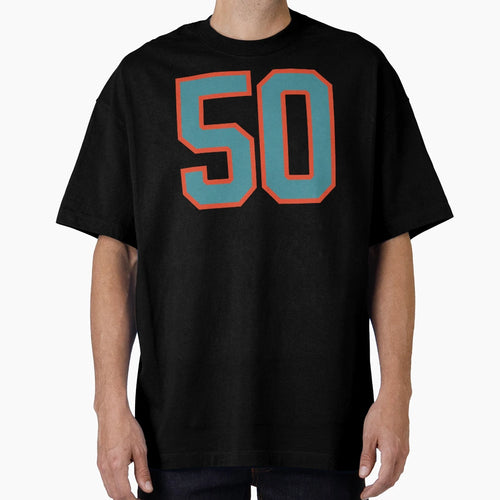 50 Number Aqua Orange Lucky Sports T-Shirt - Custom Art Print Men Women - T-Shirt, Sweatshirt, Hoodie