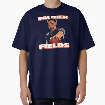 Soldier Fields Justin Fields Chicago T-Shirt - Fun Novelty Design Unisex - T-Shirt, Sweatshirt, Hoodie