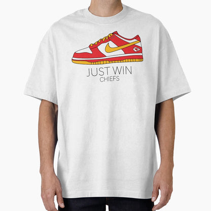 Just Win Kc Football Dunks T-Shirt - Custom Art Print for Adults - T-Shirt, Sweatshirt, Hoodie