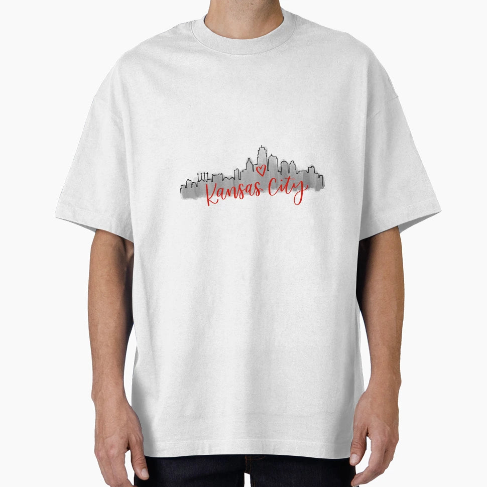 Kansas City Skyline Red T-Shirt - Unique Graphic Unisex - T-Shirt, Sweatshirt, Hoodie
