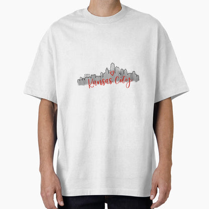Kansas City Skyline Red T-Shirt - Unique Graphic Unisex - T-Shirt, Sweatshirt, Hoodie