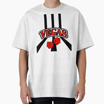 Las Vegas Black And Red Roll Dice T-Shirt - Aesthetic Graphic for Adults - T-Shirt, Sweatshirt, Hoodie