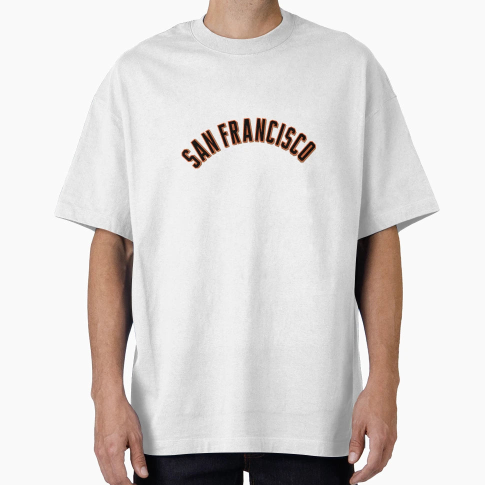 San Francisco Orange Script Baseball Text T-Shirt - Trendy Graphic Unisex - T-Shirt, Sweatshirt, Hoodie