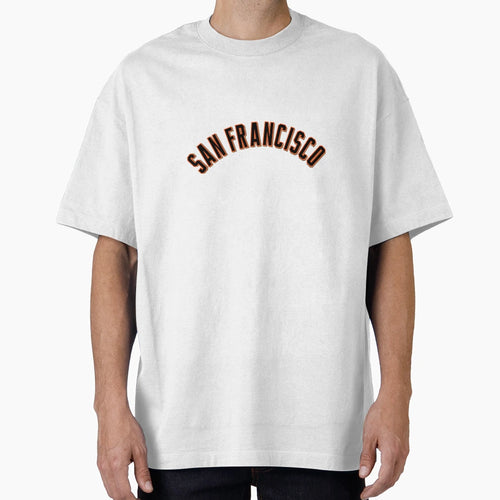 San Francisco Orange Script Baseball Text T-Shirt - Trendy Graphic Unisex - T-Shirt, Sweatshirt, Hoodie