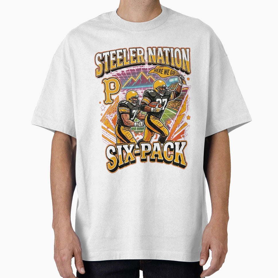 Steeler Nation Six Pack Black And Gold T-Shirt - Aesthetic Graphic Unisex - T-Shirt, Sweatshirt, Hoodie