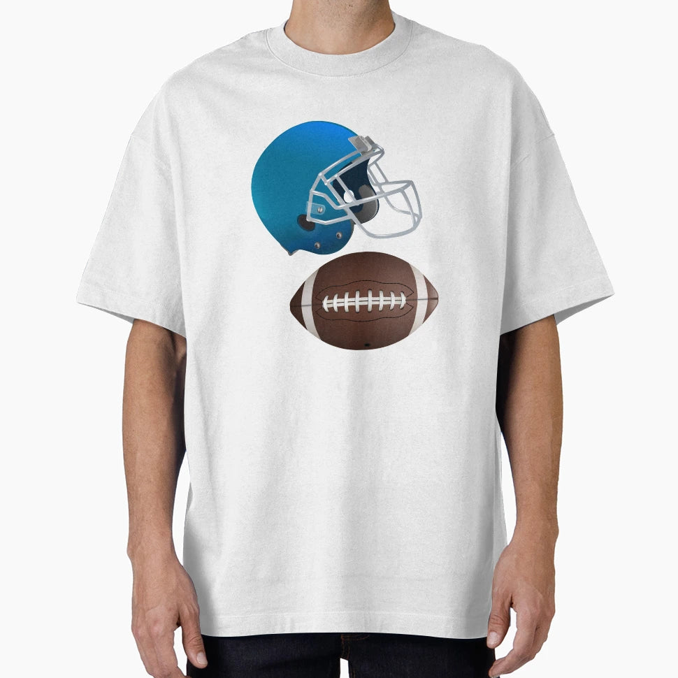 Football Gameday Helmet And Ball T-Shirt - Minimalist Print for Adults - T-Shirt, Sweatshirt, Hoodie