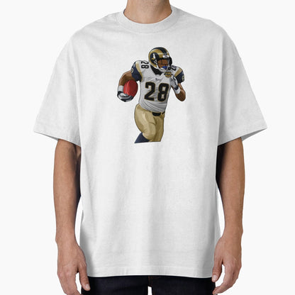 Marshall Faulk 28 Carries Ball T-Shirt - Unique Graphic Men Women - T-Shirt, Sweatshirt, Hoodie