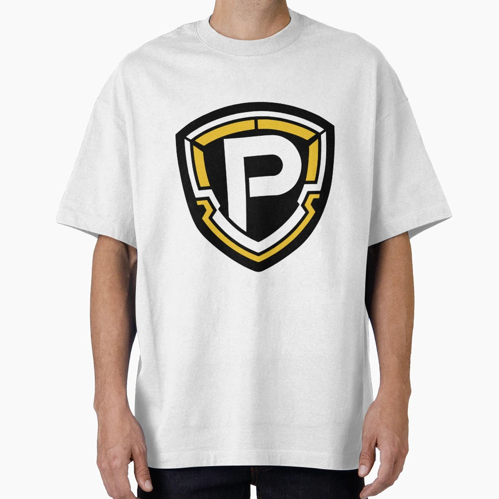 Illustration Letter P Esports Shield Logo T-Shirt - Unique Graphic Unisex - T-Shirt, Sweatshirt, Hoodie