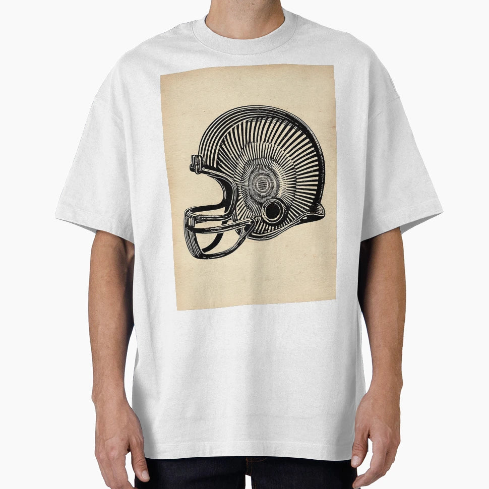 Football Helmet Illustration T-Shirt - Casual Everyday Wear Men Women - T-Shirt, Sweatshirt, Hoodie