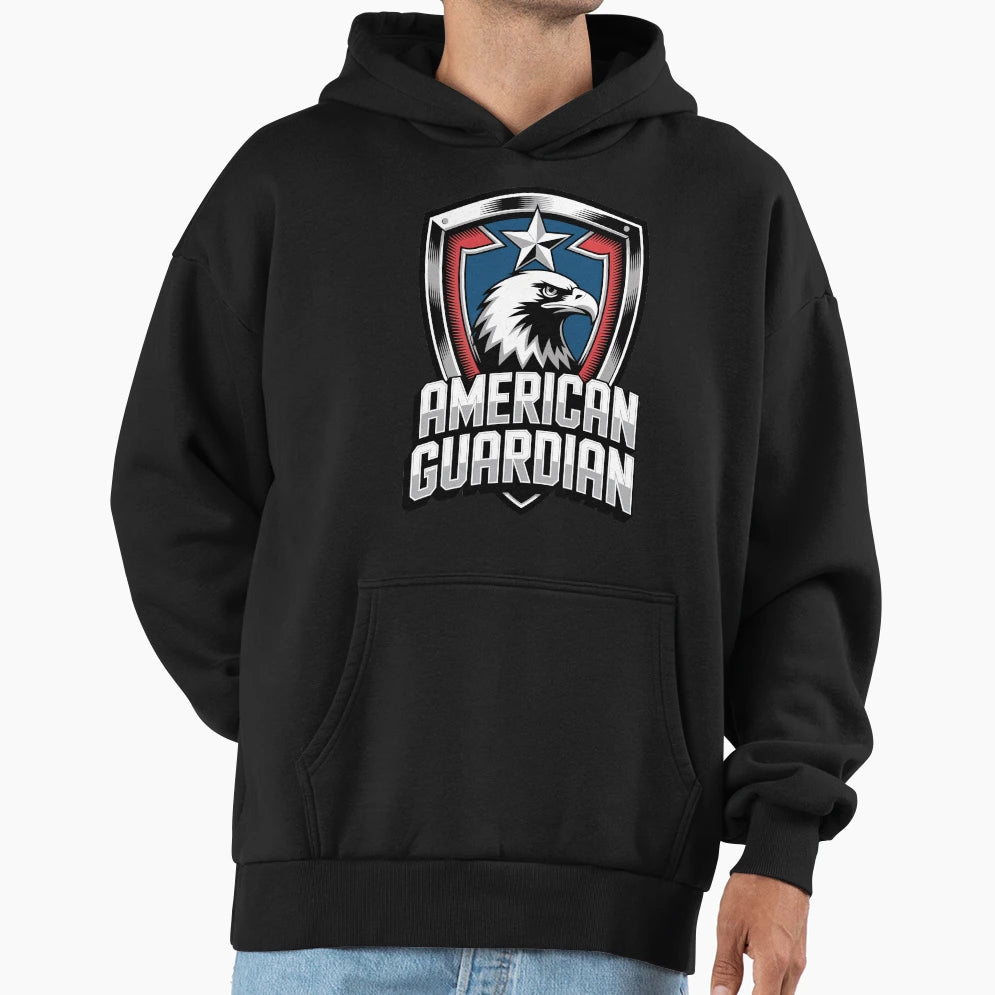 American Guardian Eagle Shield Hoodie - Fun Novelty Design for Adults - T-Shirt, Sweatshirt, Hoodie