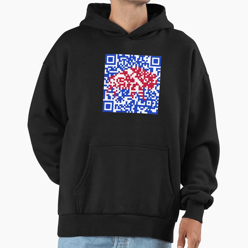 Buffalo Bills Shout Song Qr Code Hoodie - Fun Novelty Design Men Women - T-Shirt, Sweatshirt, Hoodie