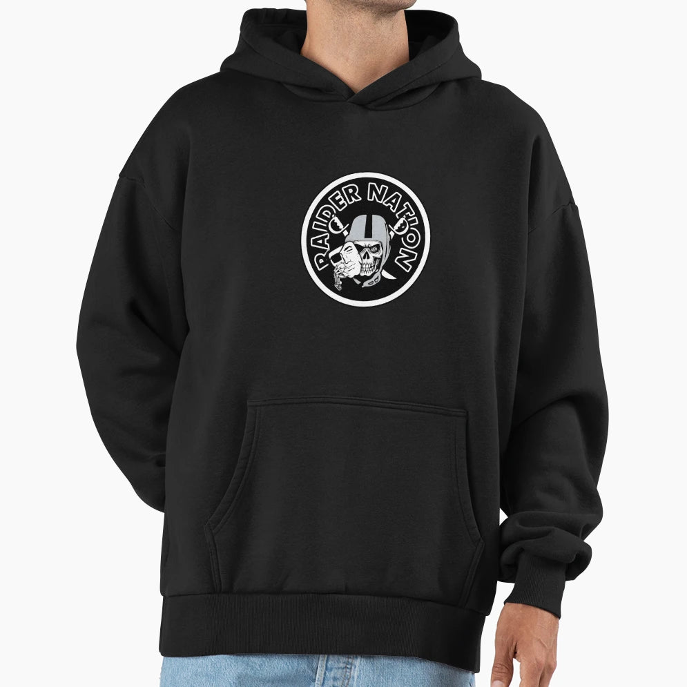 Raider Nation Skull Circle Hoodie - Custom Art Print Men Women - T-Shirt, Sweatshirt, Hoodie