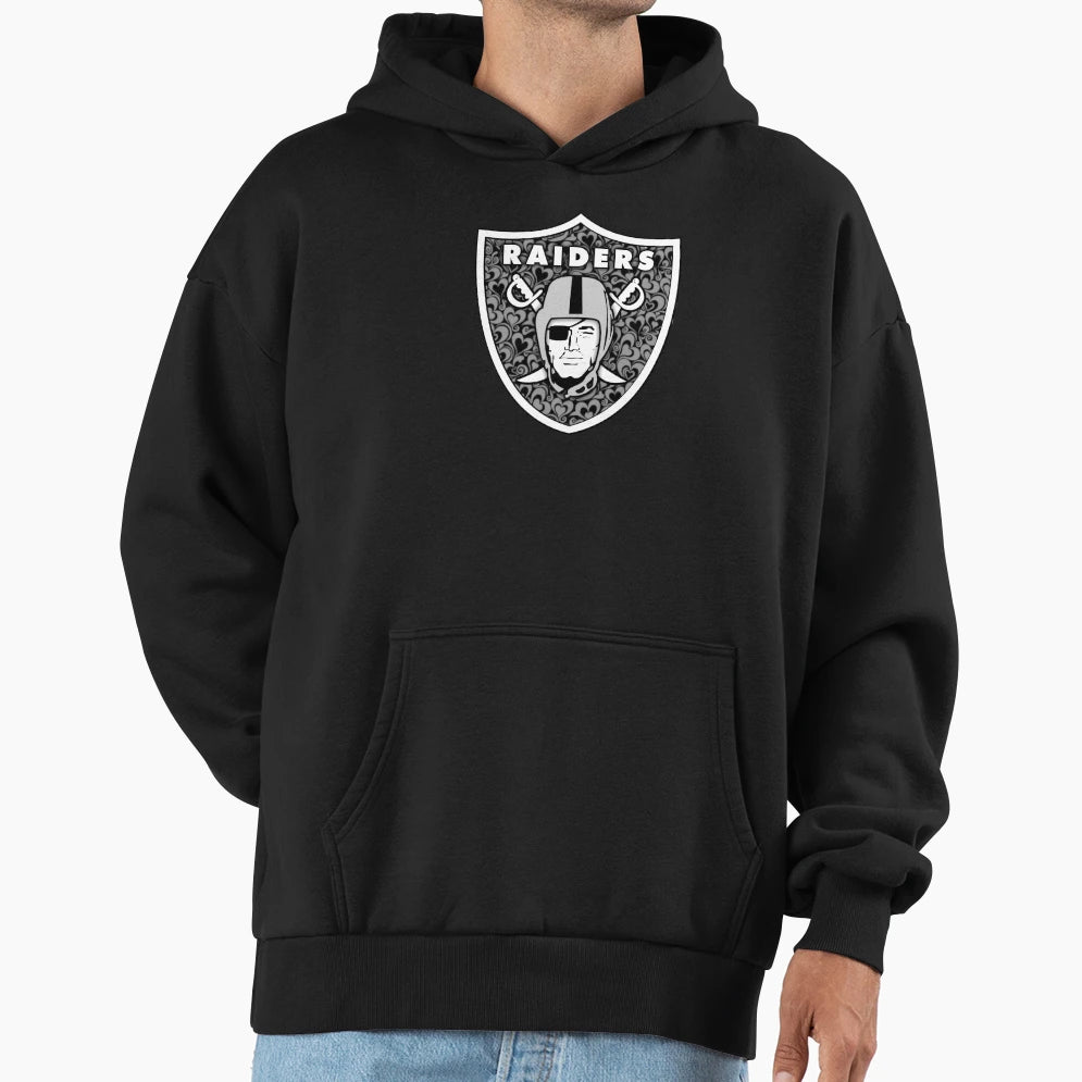 Raider Shield Hearts Hoodie - Minimalist Print Men Women - T-Shirt, Sweatshirt, Hoodie