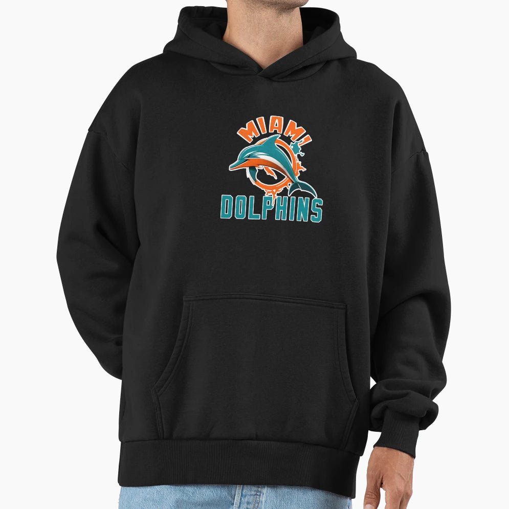 Miami Dolphins Nfl Hoodie - Custom Art Print Unisex - T-Shirt, Sweatshirt, Hoodie