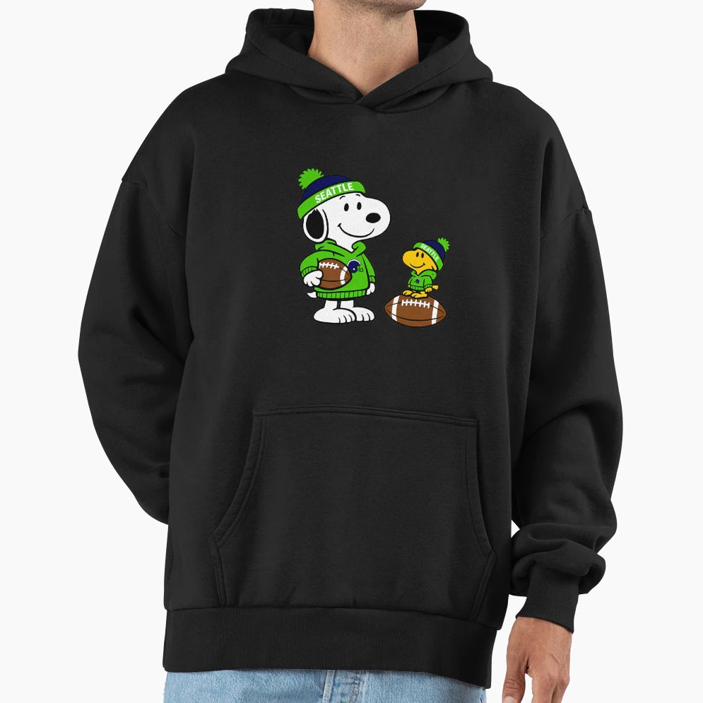 Seattle Seahawks Snoopy And Woodstock Hoodie - Trendy Graphic for Adults - T-Shirt, Sweatshirt, Hoodie