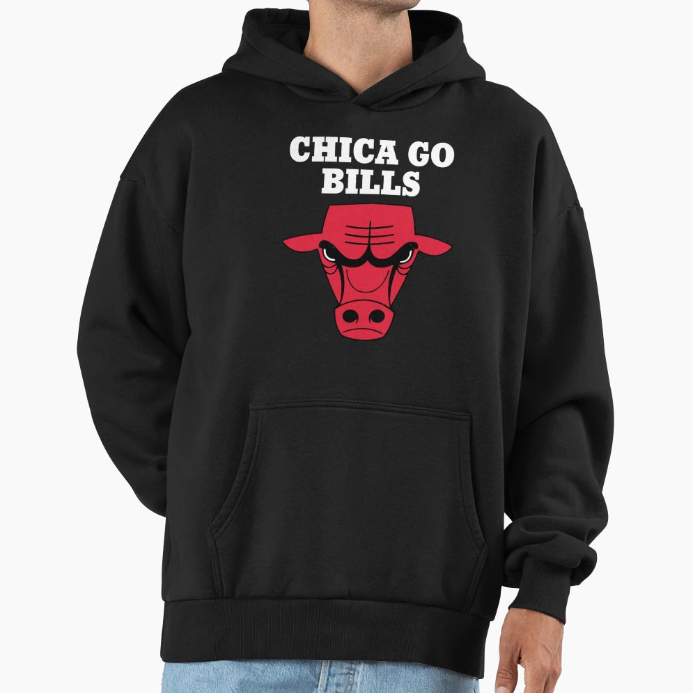 Chica Go Bills Hoodie - Graphic Print Men Women - T-Shirt, Sweatshirt, Hoodie