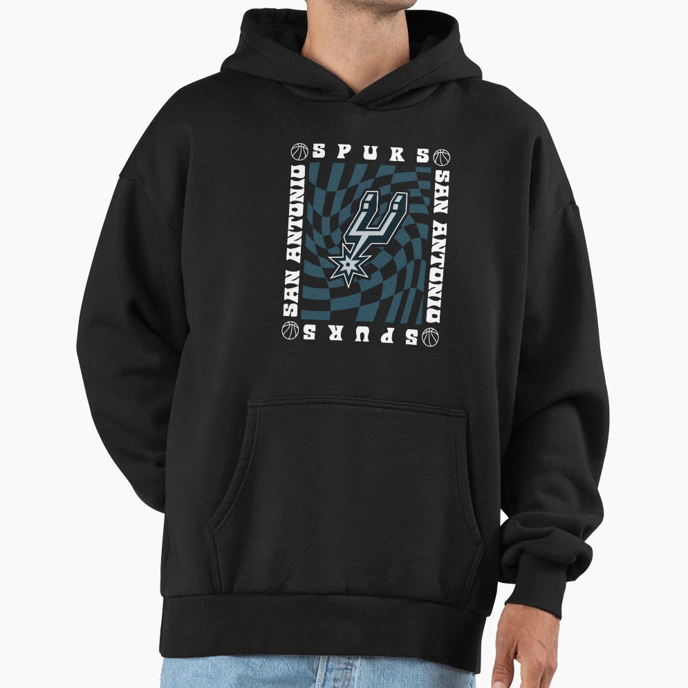 Nba San Antonio Spurs Checkerboard Comfort Hoodie - Unique Graphic Unisex - T-Shirt, Sweatshirt, Hoodie