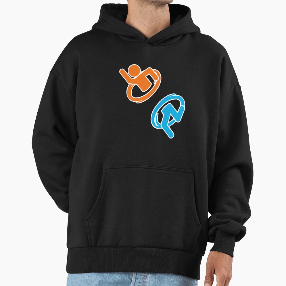 Portal Stick Figure Hoodie - Novelty Apparel Men Women - T-Shirt, Sweatshirt, Hoodie