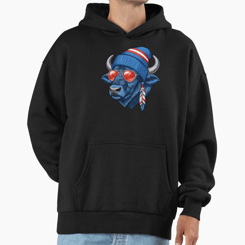 Patriotic American Buffalo Buffalo 4Th Hoodie - Streetwear Style Unisex - T-Shirt, Sweatshirt, Hoodie