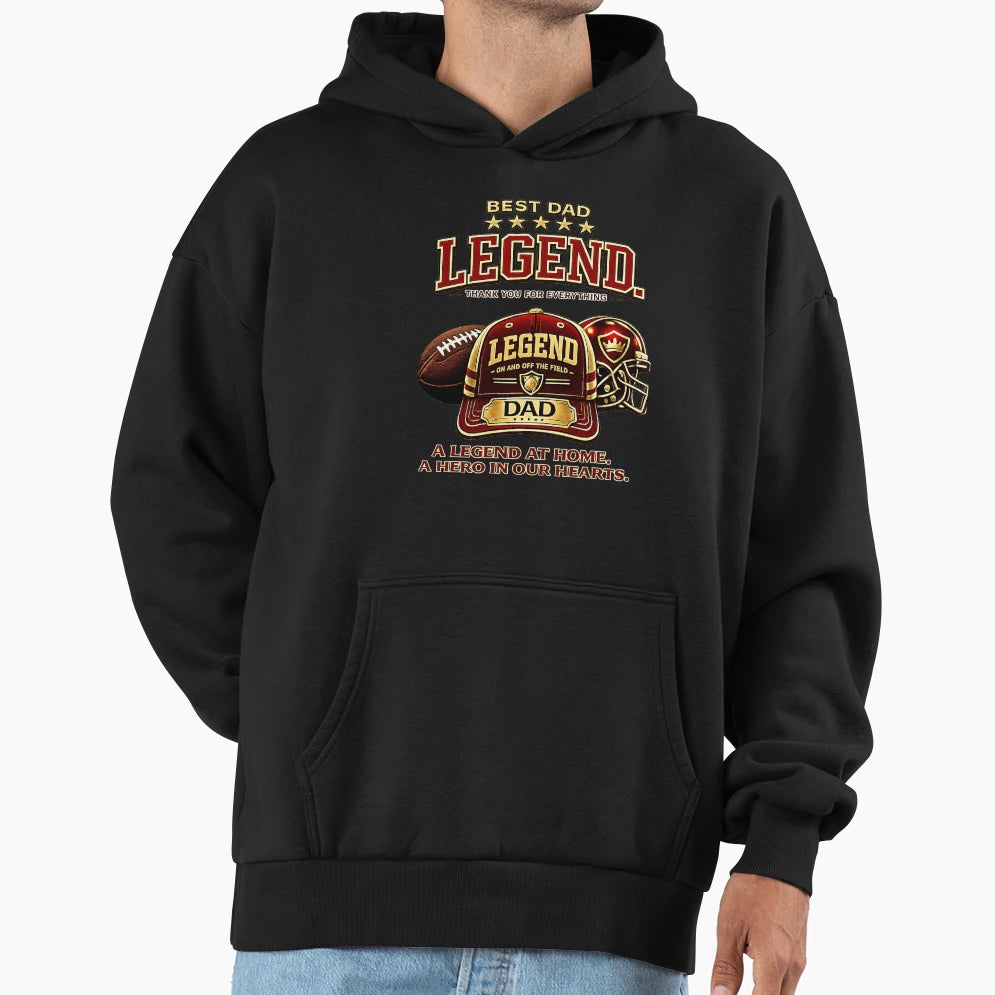 Dad Legend Red Baseball Cap Hoodie - Streetwear Style Unisex - T-Shirt, Sweatshirt, Hoodie