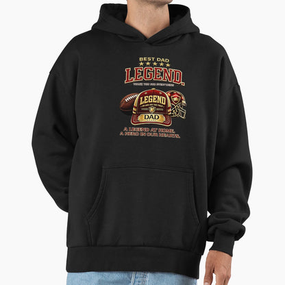 Dad Legend Red Baseball Cap Hoodie - Streetwear Style Unisex - T-Shirt, Sweatshirt, Hoodie