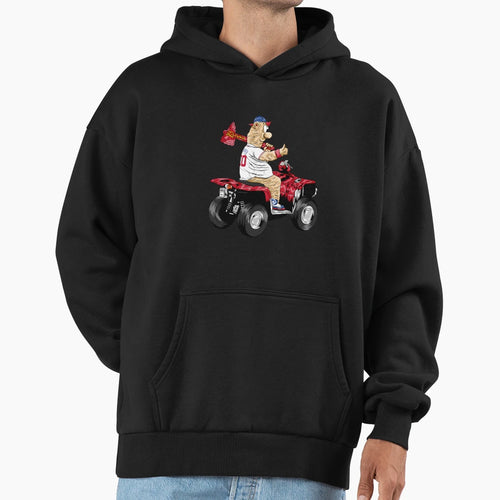 Quad Bloop Funny Race Mascot Braves Hoodie - Graphic Print for Adults - T-Shirt, Sweatshirt, Hoodie