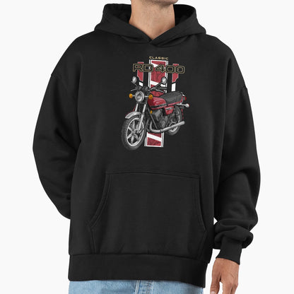 Yamaha Rd400 1978 Macho Maroon Hoodie - Minimalist Print for Adults - T-Shirt, Sweatshirt, Hoodie