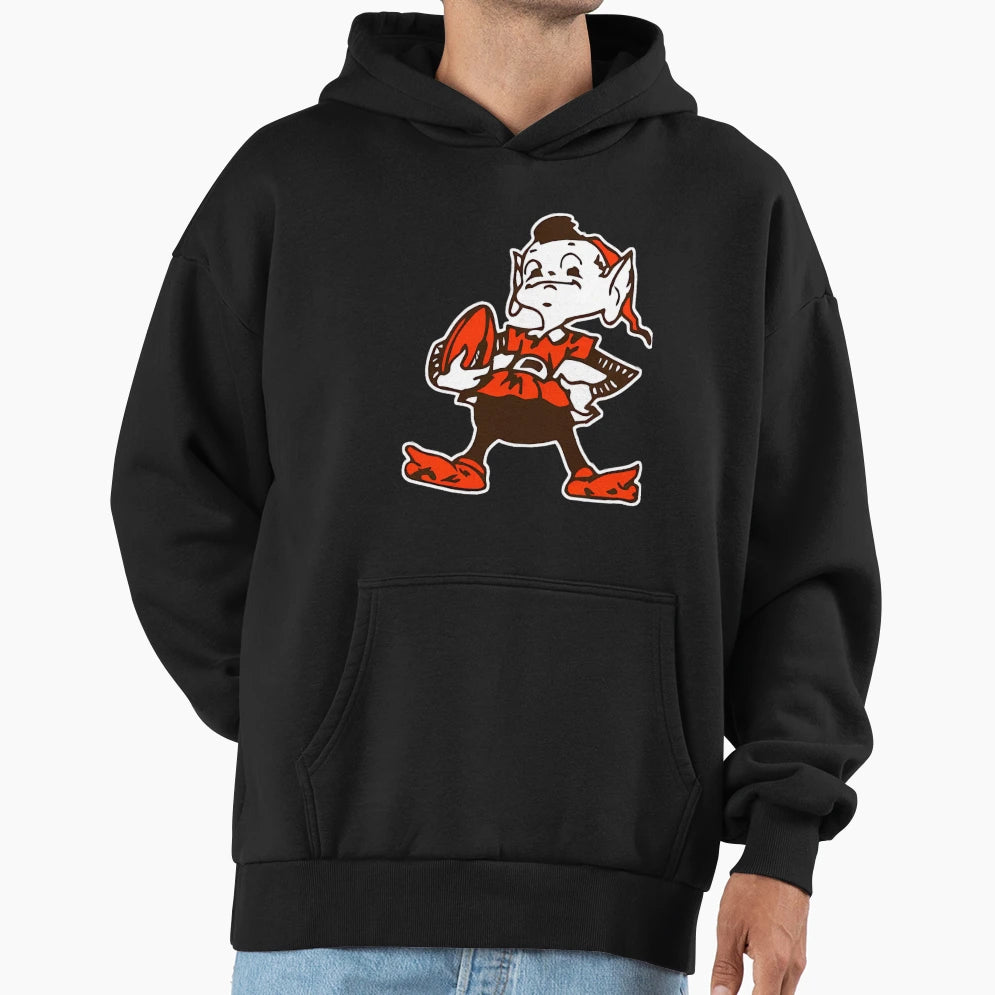 Cleveland Browns Brownie Elf Logo Hoodie - Fun Novelty Design Unisex - T-Shirt, Sweatshirt, Hoodie
