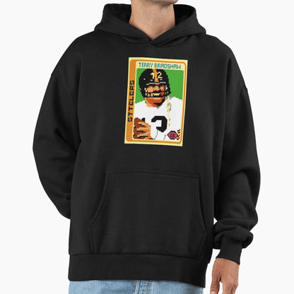 Terry Bradshaw Pixel Art Football Card Hoodie - Trendy Graphic for Adults - T-Shirt, Sweatshirt, Hoodie