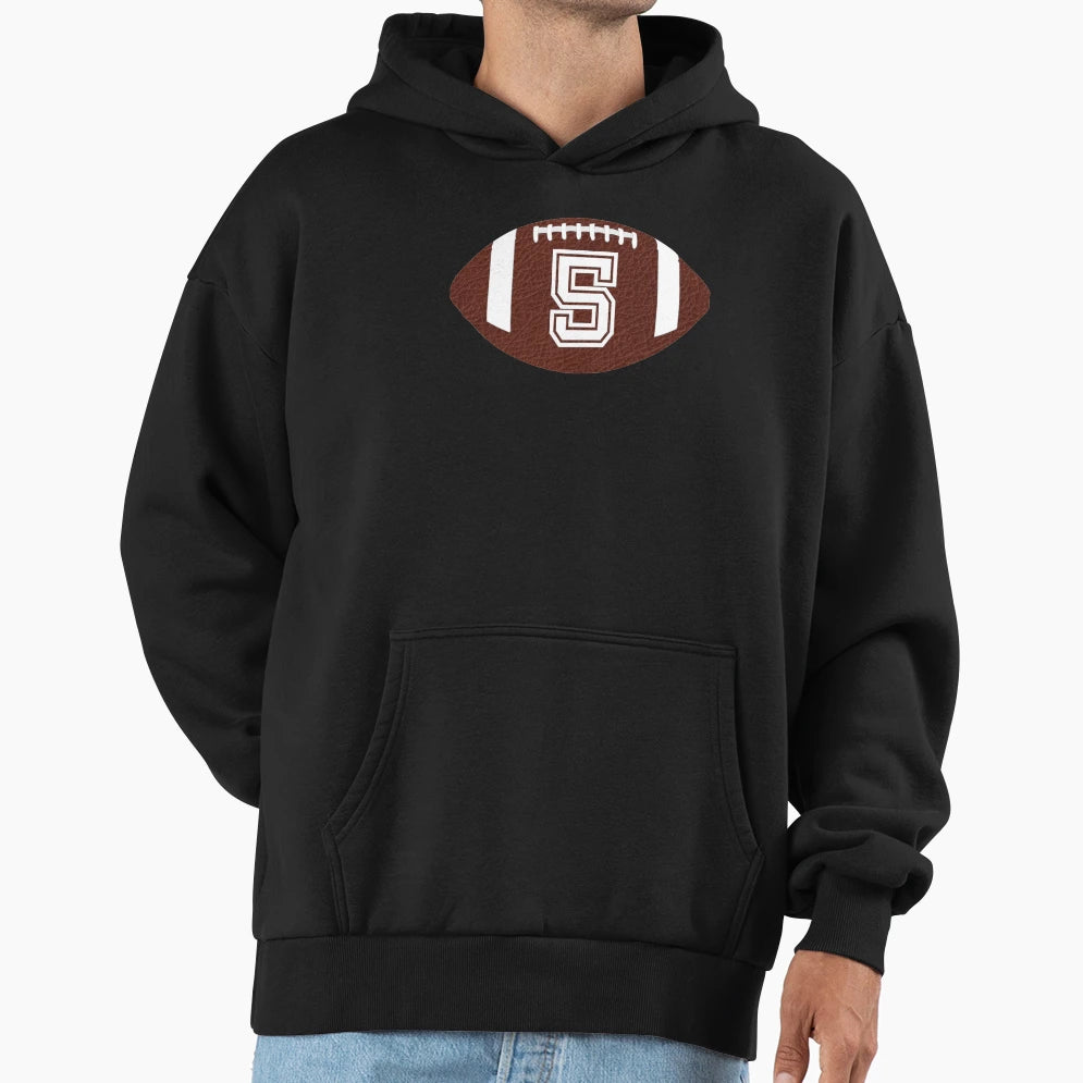 American Football Jersey No 5 Back Hoodie - Custom Art Print Men Women - T-Shirt, Sweatshirt, Hoodie